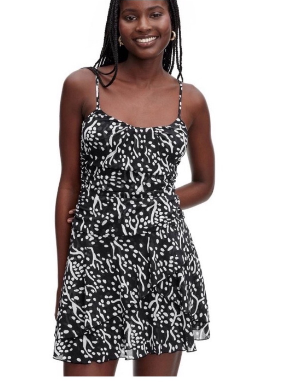 NWT DVF for Target Black & White Printed Spaghetti Strap Dress